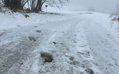 Banen er lukket pga af våde overfladeforhold